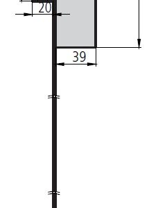ACOPLE CERRADURA 2E5 CVL  PLETINA L 700MM F INOX 