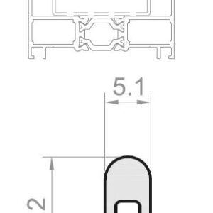 CARRIL RODADURA PARA MARCOS CRS77 ALUM  ANOD INOX
