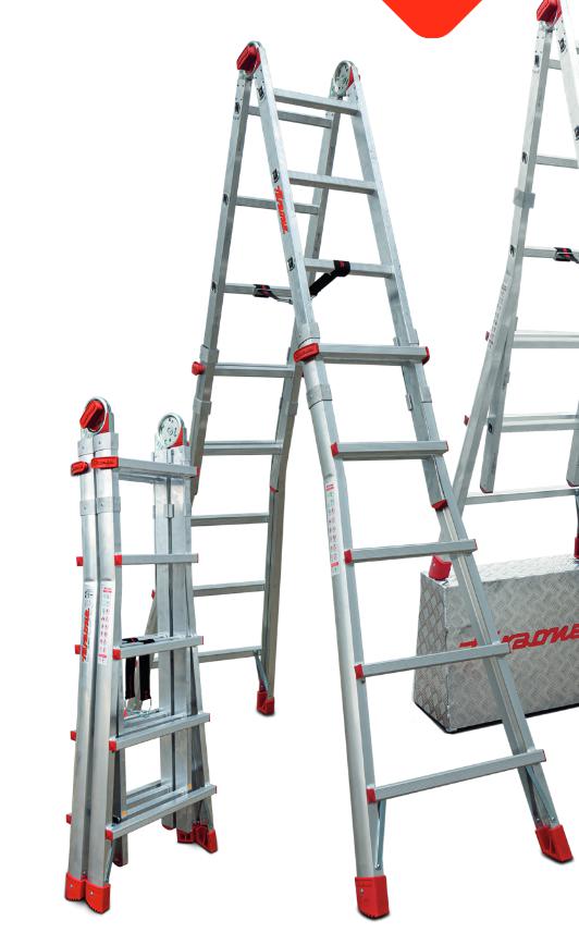 ESCALERA TELESC ROJA DE 8 8 PELDAÑ ESTABILIZADOR