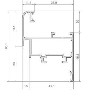 HOJA VENTANA CURVA ALUP40 EMBERO TEXT[6 35MTS]