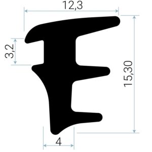 JUNTA CUÑA EPDM LE 1232 HUECO 7MM [100MTS]