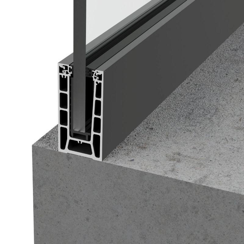 PERFIL 14366 GLASS RAIL PRO-M52- PLATA MATE 5000MM