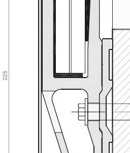 PERFIL BARANDILLA FRENTE FORJ 225MM ANOD PLATA M53