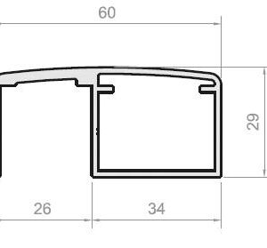 PERFIL PASAMANO RECTO GLASS RAIL ANOD PLATA[6 35M]