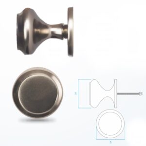 POMO ALUMINIO TORREÓN LACADO NEGRO BASE 75 MM