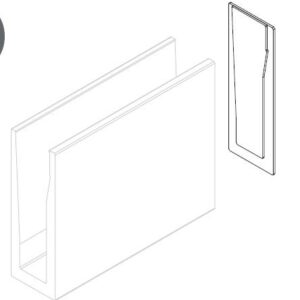 TAPA P BARANDILLA 12480 GLASS RAIL DER ANOD PLATA 